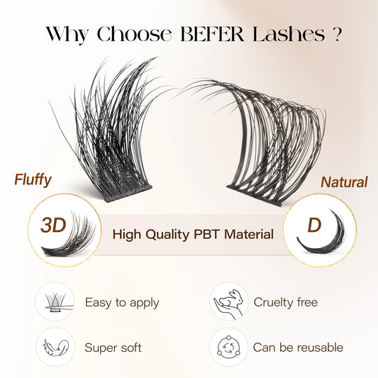Volume Individual Natural False Eyelashes Clusters