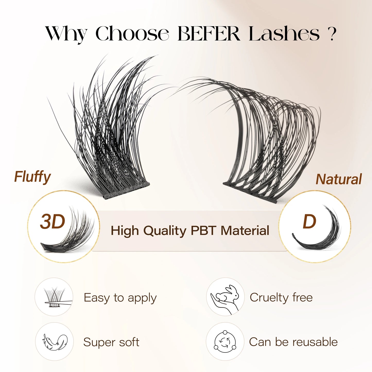 Volume Individual Natural False Eyelashes Clusters