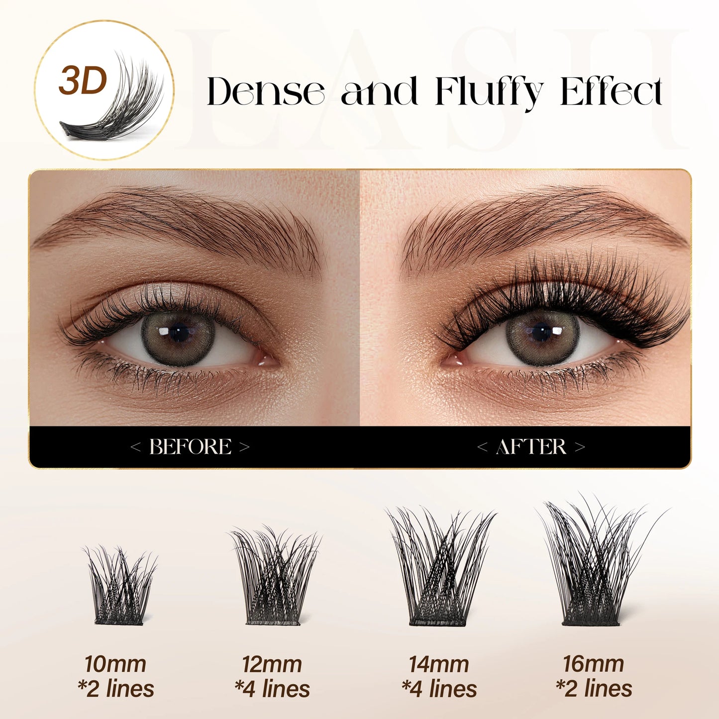 Volume Individual Natural False Eyelashes Clusters