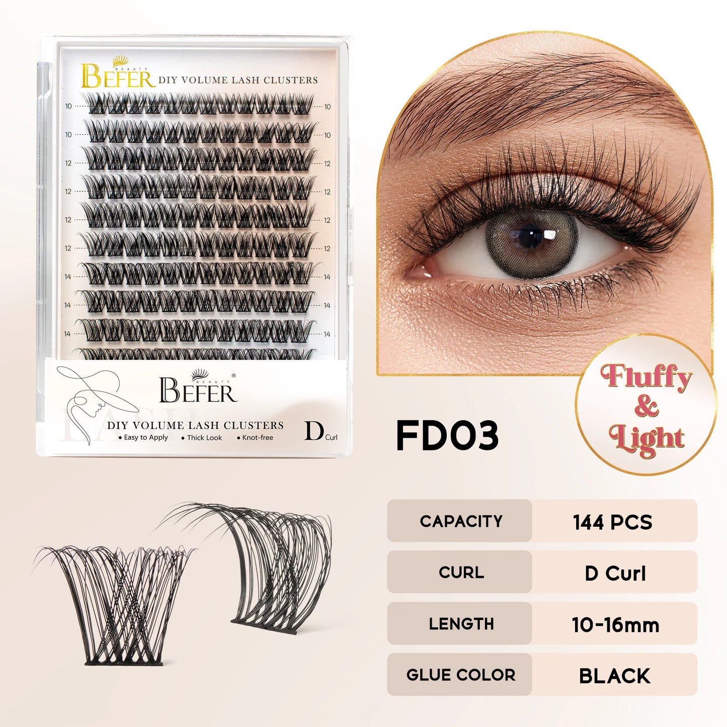 Volume Individual Natural False Eyelashes Clusters