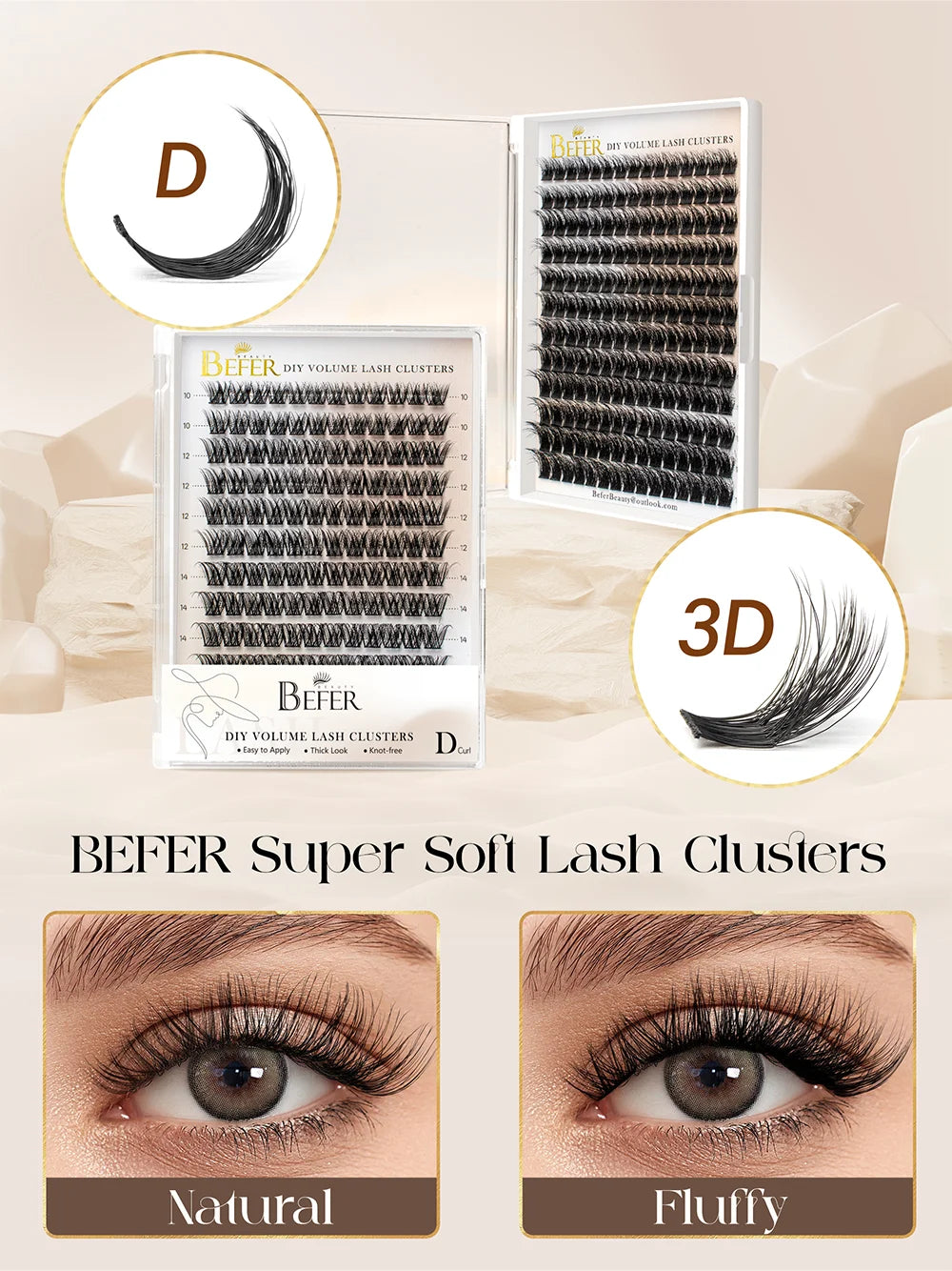 Volume Individual Natural False Eyelashes Clusters