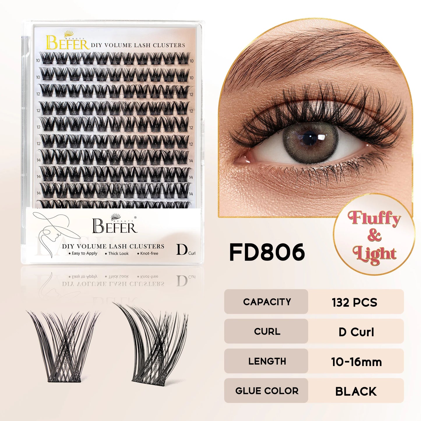 Volume Individual Natural False Eyelashes Clusters