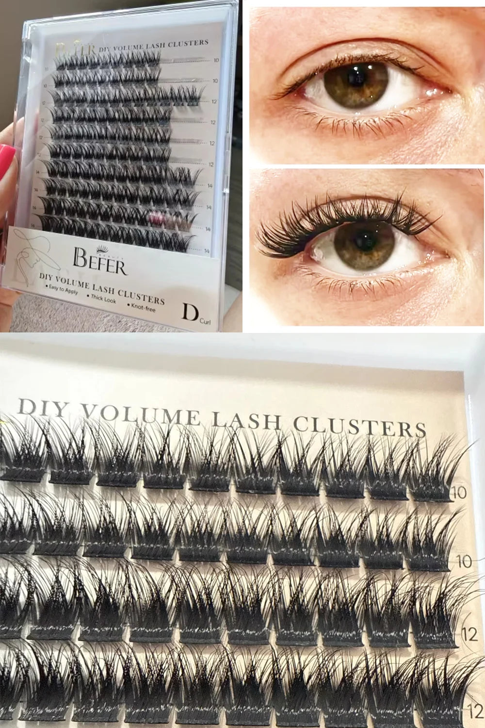 Volume Individual Natural False Eyelashes Clusters