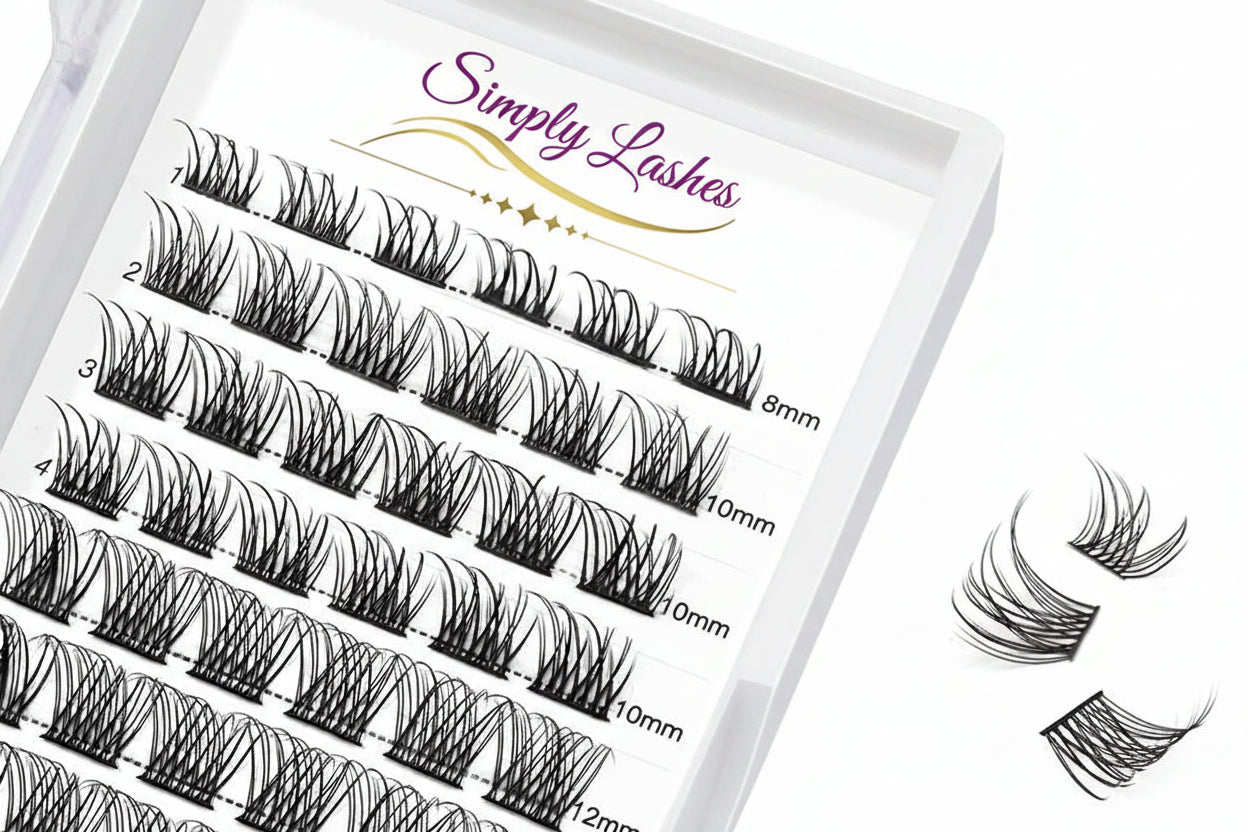 72pcs Lash Clusters Kit Bond and Seal Eyelash Glue Long Lasting Premade Fan Eyelash Extensions Glue Remover DIY Lashes