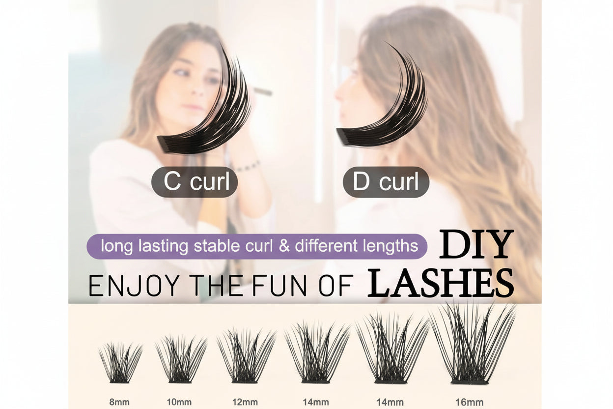 72pcs Lash Clusters Kit Bond and Seal Eyelash Glue Long Lasting Premade Fan Eyelash Extensions Glue Remover DIY Lashes