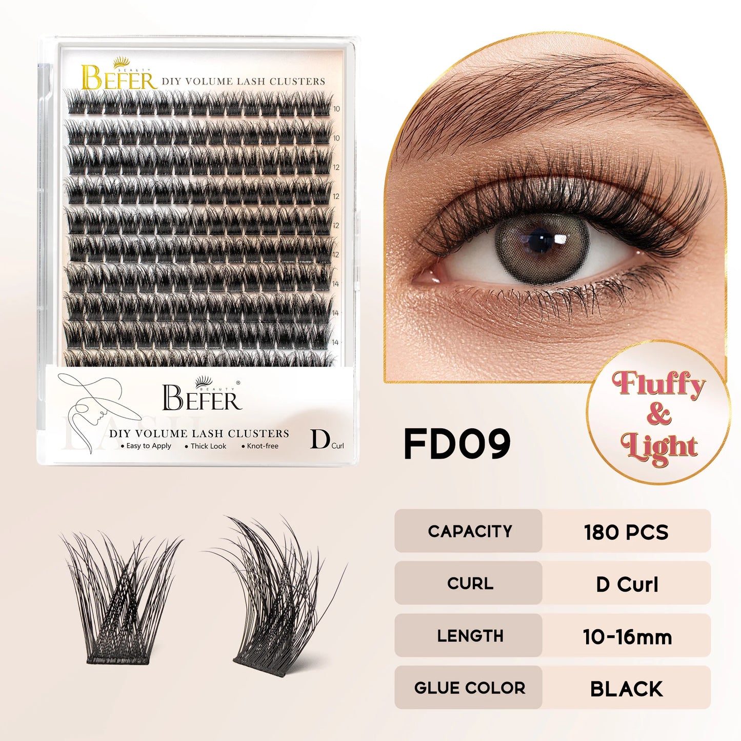 Volume Individual Natural False Eyelashes Clusters