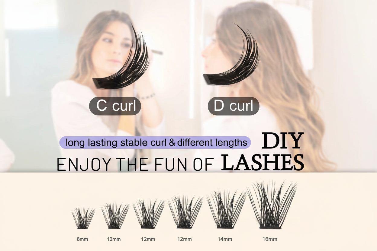 72pcs Lash Clusters Kit Bond and Seal Eyelash Glue Long Lasting Premade Fan Eyelash Extensions Glue Remover DIY Lashes