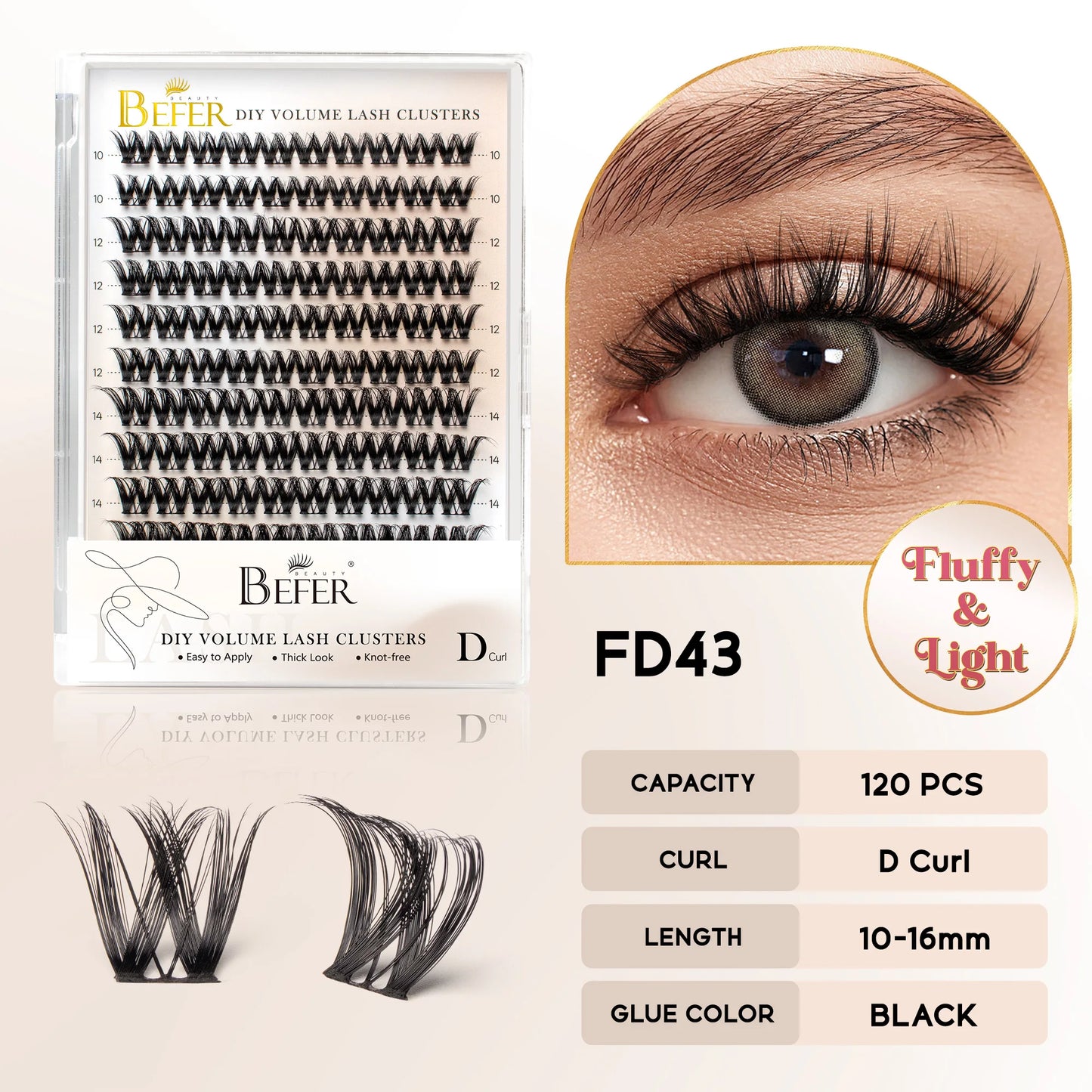 Volume Individual Natural False Eyelashes Clusters