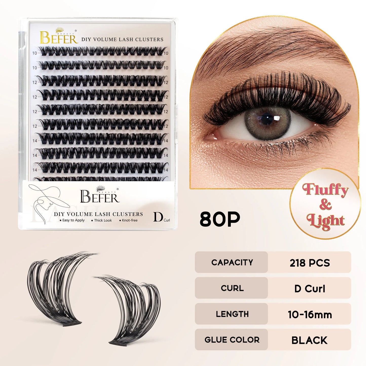 Volume Individual Natural False Eyelashes Clusters