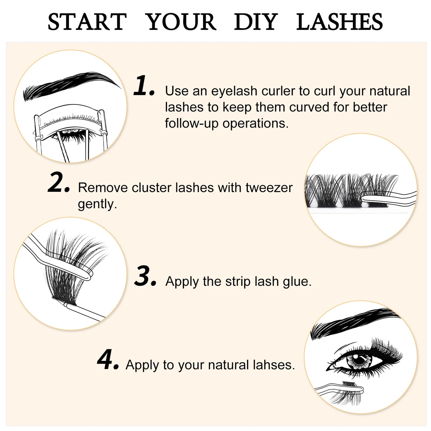 72pcs Lash Clusters Kit Bond and Seal Eyelash Glue Long Lasting Premade Fan Eyelash Extensions Glue Remover DIY Lashes